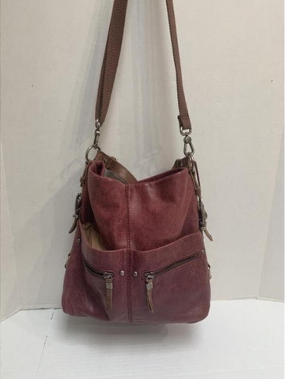 The Sak Soft Leather Red Slouchy Hobo Bucket Bag